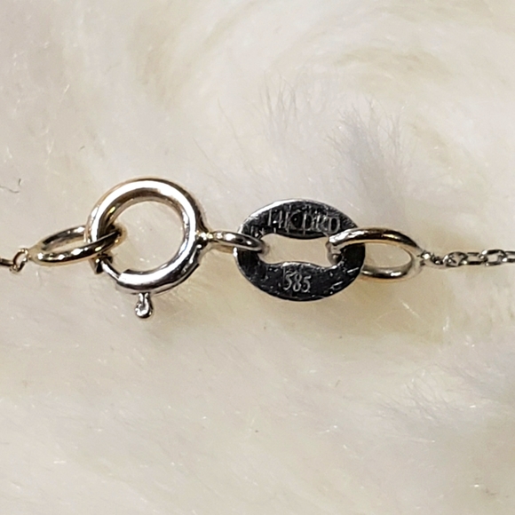 14k Lauren Joy Mini Disc Diamond Necklace - Picture 2 of 5